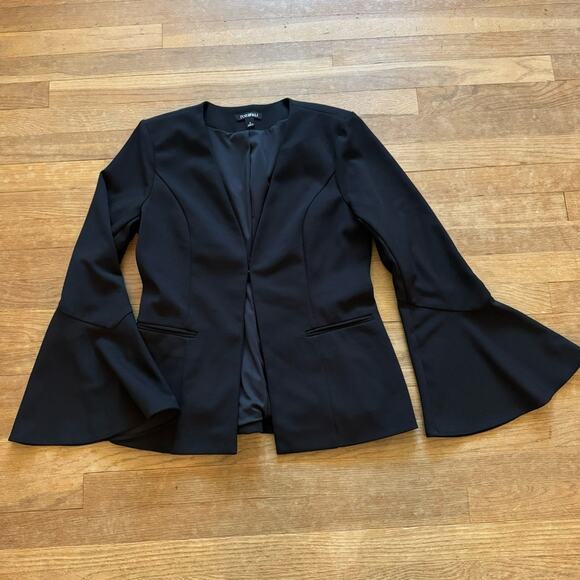 Roz & Ali black open front blazer with bell sleeves size small S
 b32 - Picture 1 of 4